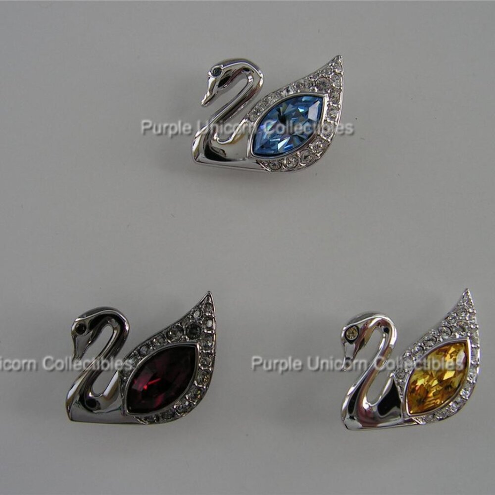 Swarovski Crystal Swan Tac Pins Set of 3 SCS 2002-2003-2004 Magic of Dance